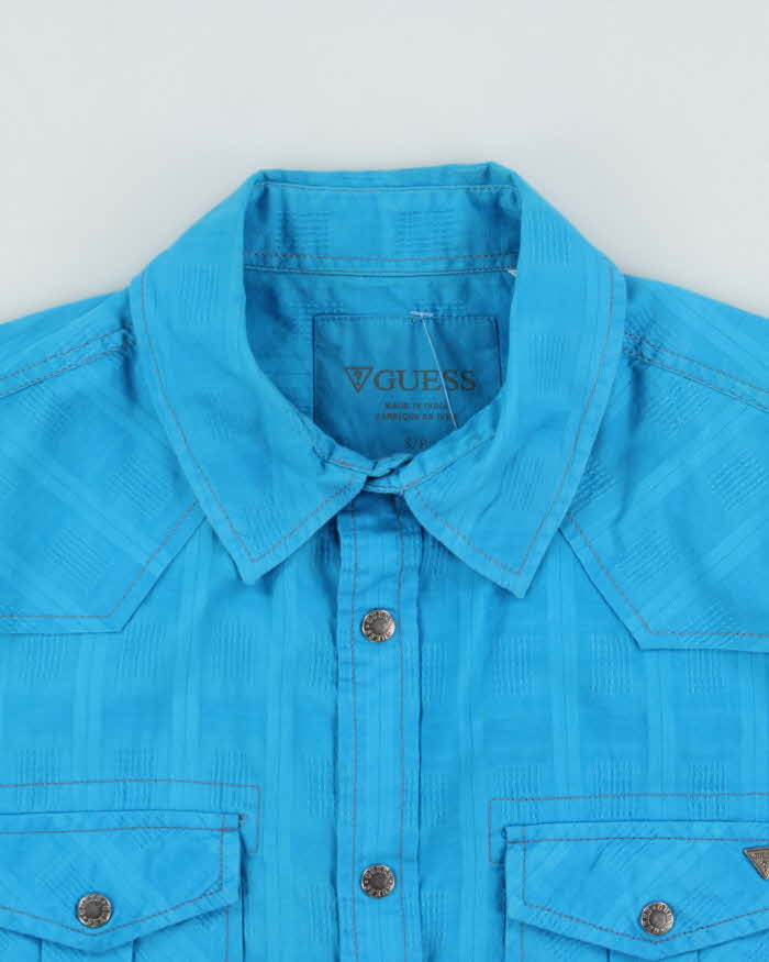 Vintage Y2K 00s Guess Snap Button Short Sleeve Shirt - S