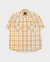 Vintage 1990s Stussy Plaid Snap Button Short Sleeve Shirt - S