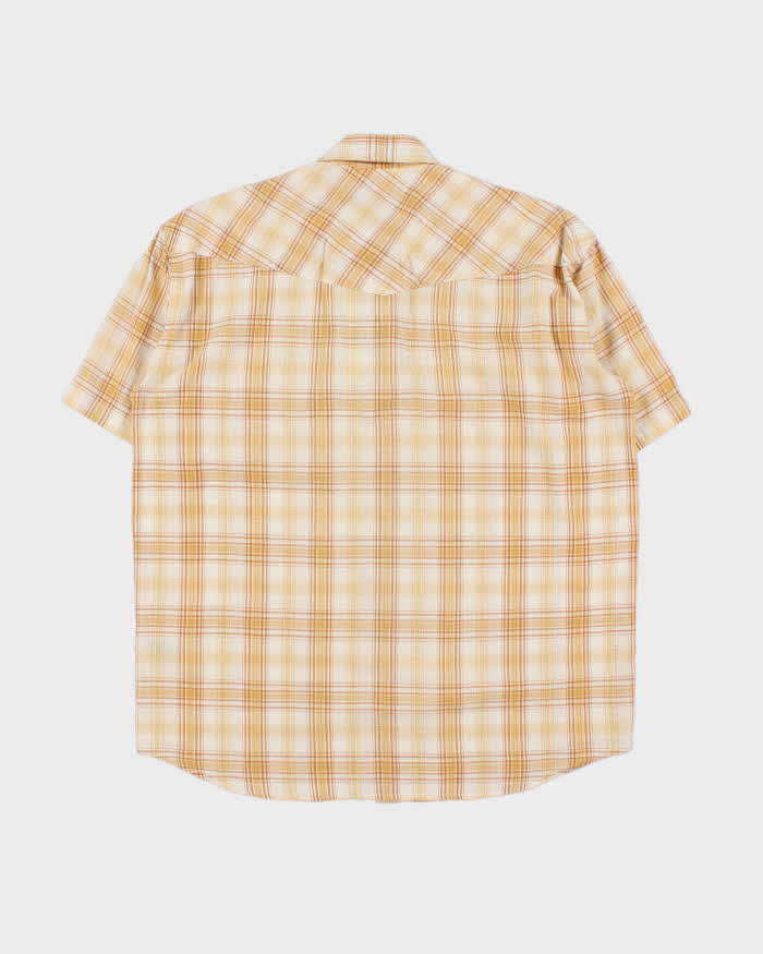 Vintage 1990s Stussy Plaid Snap Button Short Sleeve Shirt - S