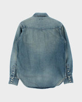 Vintage Y2K 00s Levi's Western Snap Button Long Sleeve Japanese Denim Shirt - M