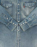 Vintage Y2K 00s Levi's Western Snap Button Long Sleeve Japanese Denim Shirt - M
