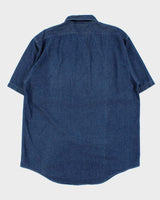 Vintage 1990s Polo Ralph Lauren Indigo Denim Short Sleeve Workwear Shirt - L