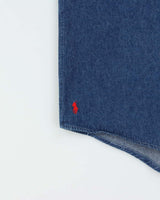 Vintage 1990s Polo Ralph Lauren Indigo Denim Short Sleeve Workwear Shirt - L
