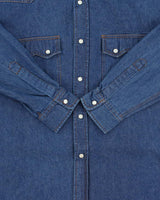 Vintage 1990s Dodgest Japanese Denim Snap Button Western Long Sleeve Shirt - L