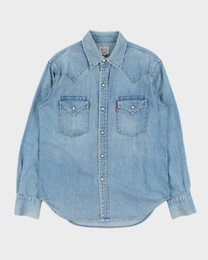 Vintage Y2K 00s Levi's Japanese Denim Snap Button Long Sleeve Western Shirt - L