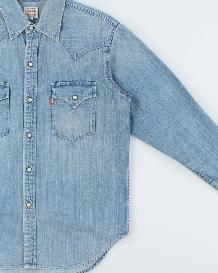 Vintage Y2K 00s Levi's Japanese Denim Snap Button Long Sleeve Western Shirt - L