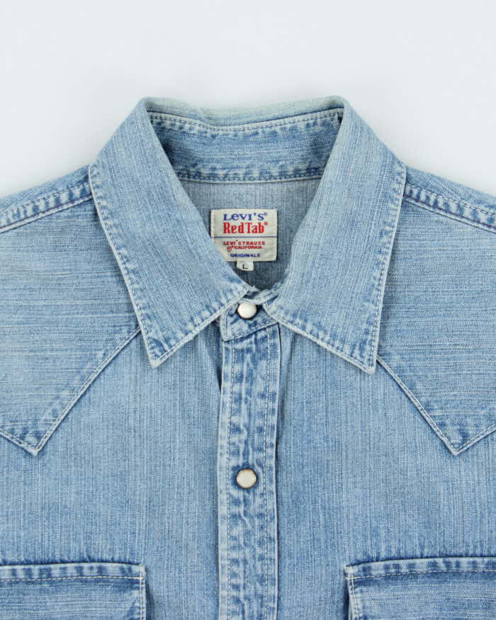 Vintage Y2K 00s Levi's Japanese Denim Snap Button Long Sleeve Western Shirt - L