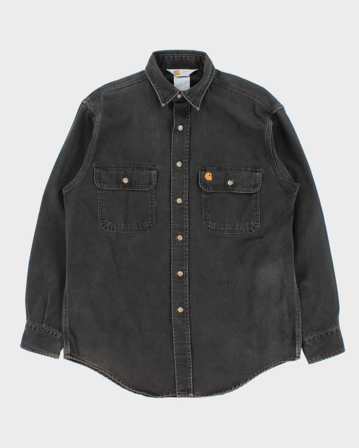 Vintage 1990s Carhartt Long Sleeve Denim Workwear Shirt - M