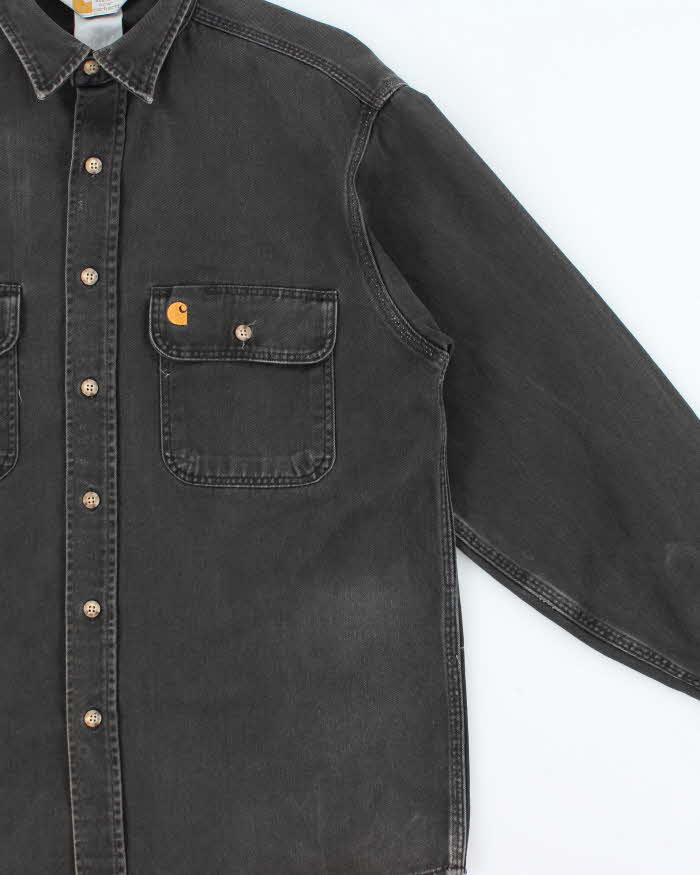 Vintage 1990s Carhartt Long Sleeve Denim Workwear Shirt - M