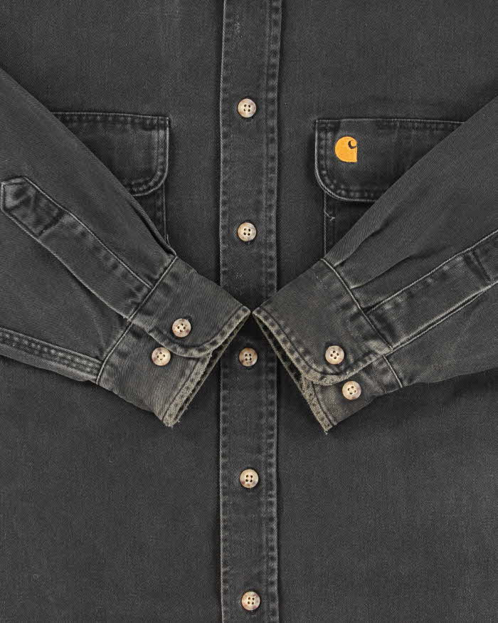 Vintage 1990s Carhartt Long Sleeve Denim Workwear Shirt - M