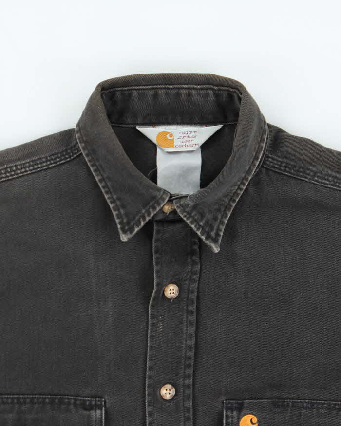 Vintage 1990s Carhartt Long Sleeve Denim Workwear Shirt - M