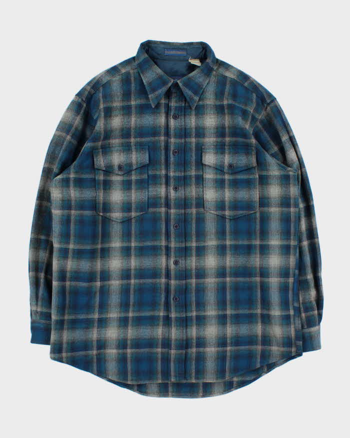 Vintage 00s Pendleton Outdoorsman Made In USA Wool Plaid Flannel Shirt - L