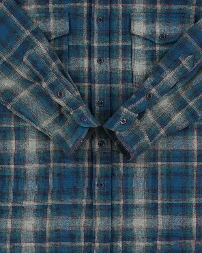 Vintage 00s Pendleton Outdoorsman Made In USA Wool Plaid Flannel Shirt - L
