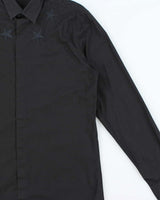 Vintage Givenchy Embroidered Star Contemporary Fit Long Sleeve Shirt - M