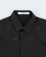 Vintage Givenchy Embroidered Star Contemporary Fit Long Sleeve Shirt - M