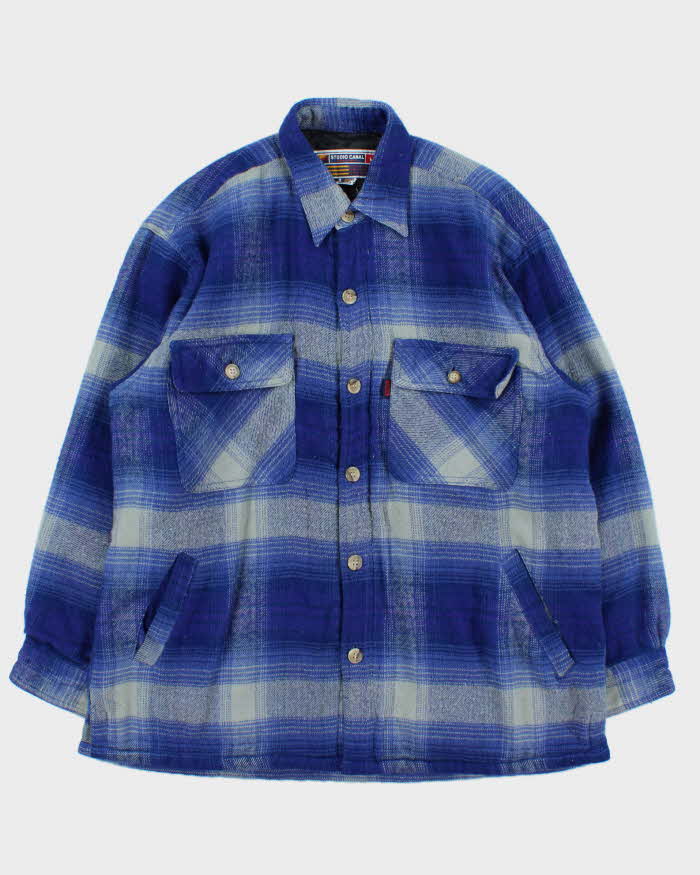 Vintage 1990s Scope Studio Canal Thermo Lined Wool Plaid Long Sleeve Flannel Workwear Shirt - M
