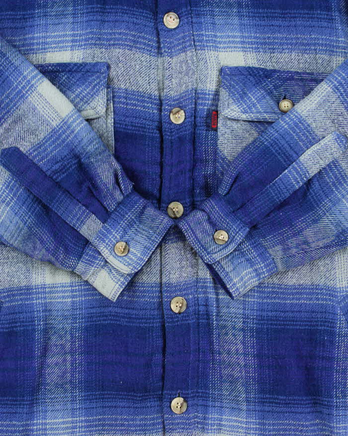 Vintage 1990s Scope Studio Canal Thermo Lined Wool Plaid Long Sleeve Flannel Workwear Shirt - M