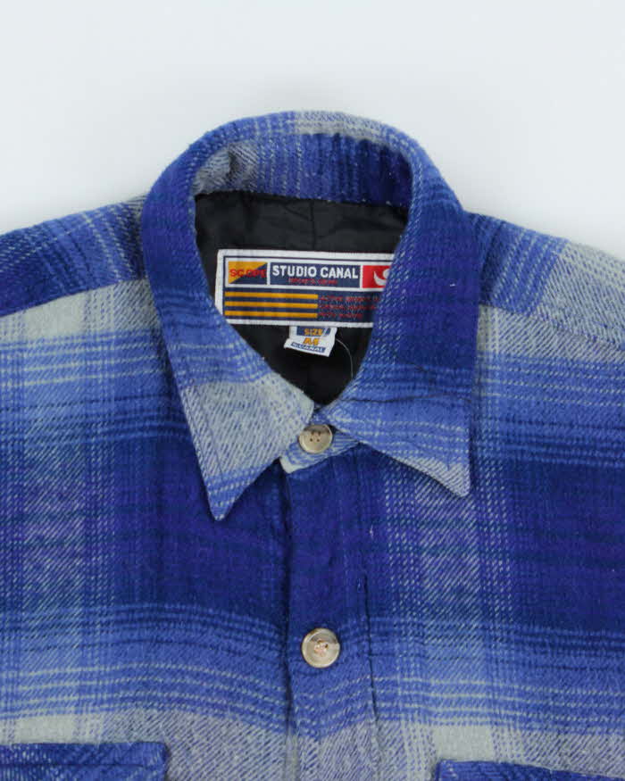 Vintage 1990s Scope Studio Canal Thermo Lined Wool Plaid Long Sleeve Flannel Workwear Shirt - M