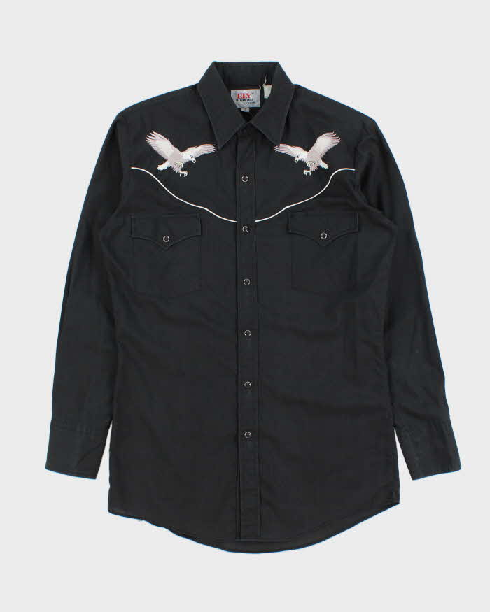 Vintage 1990s Ely Cattleman Diamond Western Eagle Snap Button Long Sleeve Shirt - S