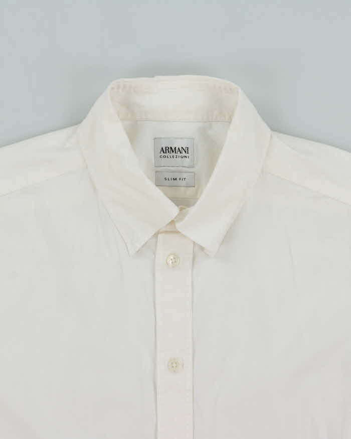 Vintage Armani Collezioni Slim Fit Long Sleeve Dress Shirt - S