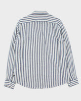 Vintage Guess Striped Linen Regular Fit Long Sleeve Shirt - L