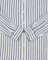 Vintage Guess Striped Linen Regular Fit Long Sleeve Shirt - L