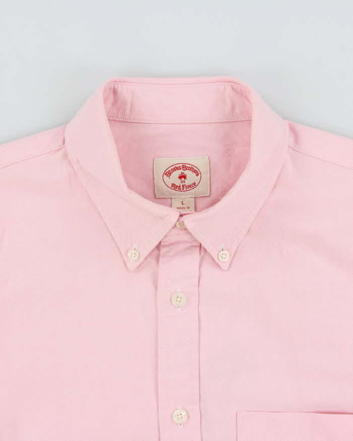 Vintage 00s Brooks Brothers Baby Pink Oxford Long Sleeve Shirt - L