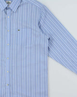 Vintage Y2K 00s Lacoste Striped Regular Fit Long Sleeve Shirt - L