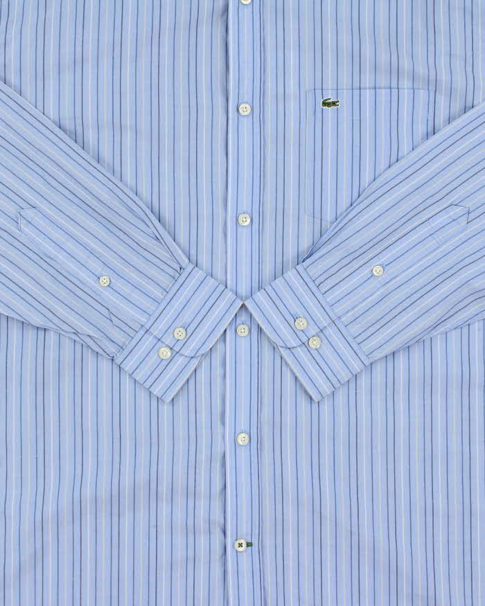 Vintage Y2K 00s Lacoste Striped Regular Fit Long Sleeve Shirt - L