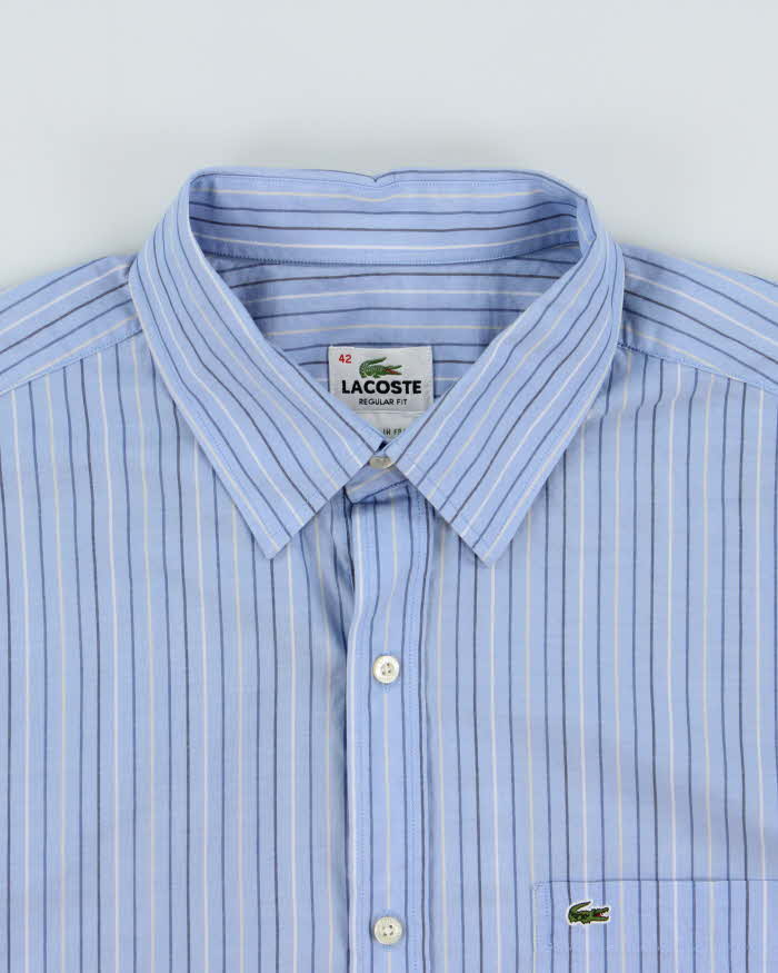 Vintage Y2K 00s Lacoste Striped Regular Fit Long Sleeve Shirt - L