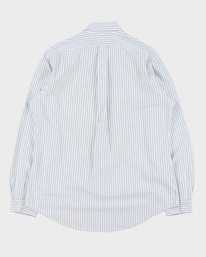 Vintage 1990s Polo Ralph Lauren Striped Oxford Custom Fit Long Sleeve Shirt - L