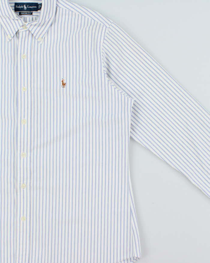 Vintage 1990s Polo Ralph Lauren Striped Oxford Custom Fit Long Sleeve Shirt - L