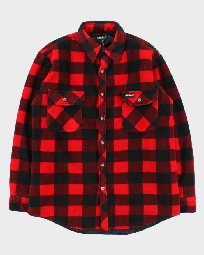 Vintage Y2K 00s Dickies Buffalo Plaid Quilt Lined Fleece Workwear Shirt - L