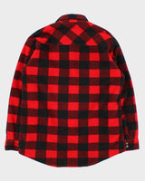 Vintage Y2K 00s Dickies Buffalo Plaid Quilt Lined Fleece Workwear Shirt - L
