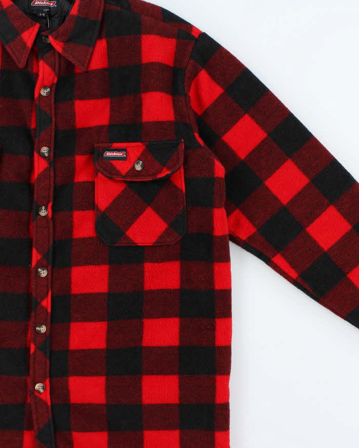 Vintage Y2K 00s Dickies Buffalo Plaid Quilt Lined Fleece Workwear Shirt - L