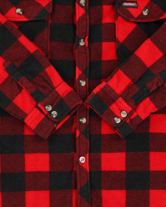 Vintage Y2K 00s Dickies Buffalo Plaid Quilt Lined Fleece Workwear Shirt - L