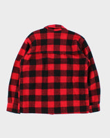 Vintage 1970s Air Crest Buffalo Plaid Wool Workwear Shirt - XS