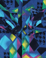 Vintage 1990s Fila Magic Line Patterned Fleece Over Shirt - L