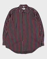 Vintage 1990s Balmain Striped Long Sleeve Shirt - L