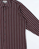 Vintage 1990s Balmain Striped Long Sleeve Shirt - L