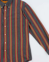 Vintage Y2K 00s Tommy Hilfiger Heavyweight Soft Cotton Striped Long Sleeve Shirt - L