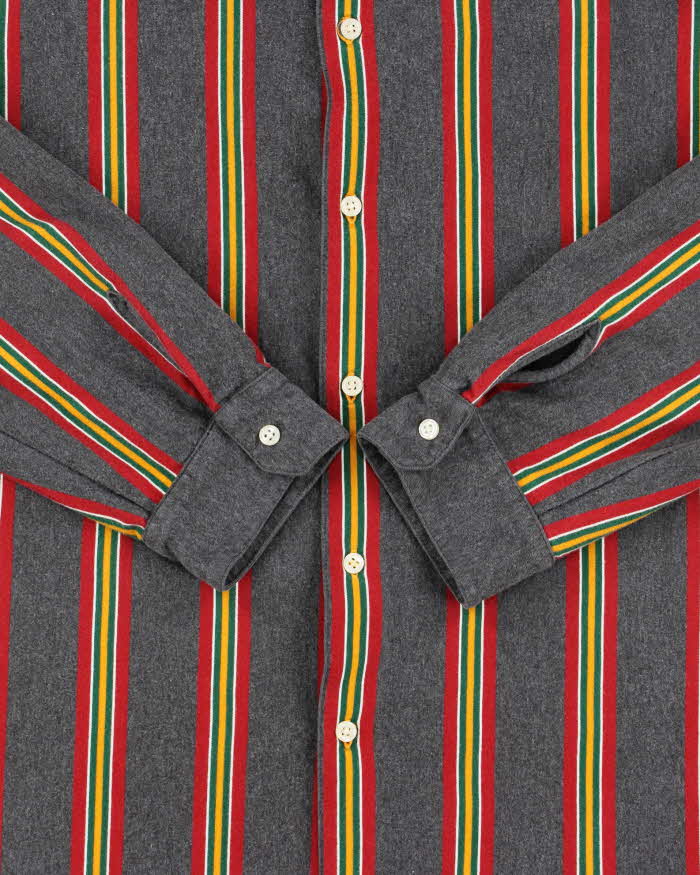 Vintage Y2K 00s Tommy Hilfiger Heavyweight Soft Cotton Striped Long Sleeve Shirt - L