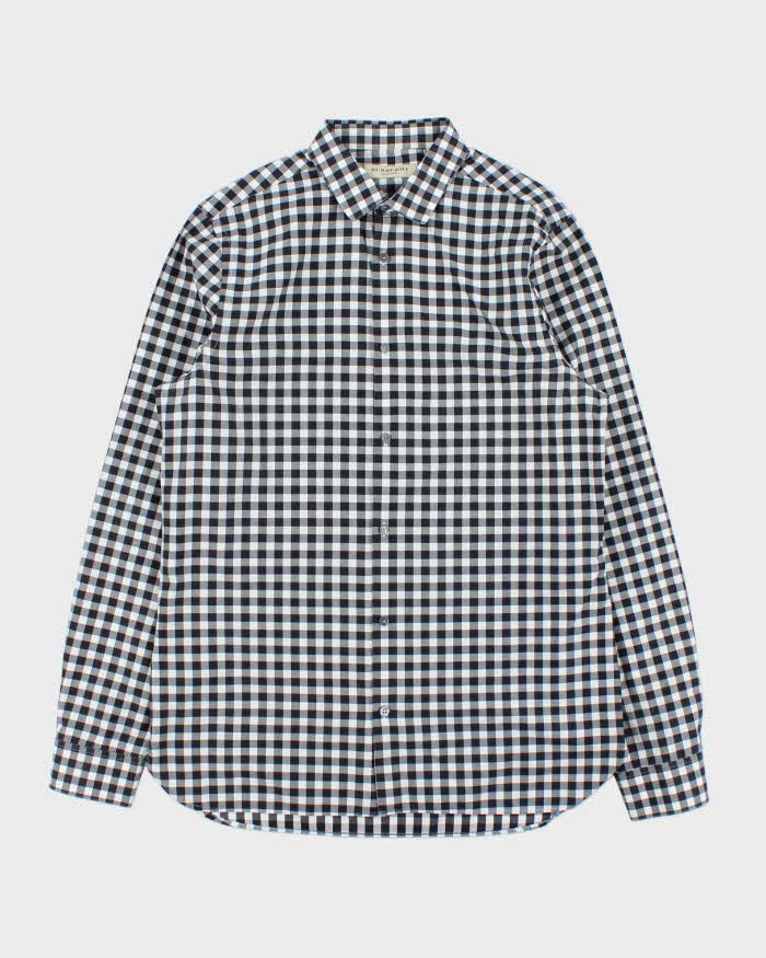 Vintage Y2K 00s Burberry Gingham Check Tailored Fit Long Sleeve Shirt - M