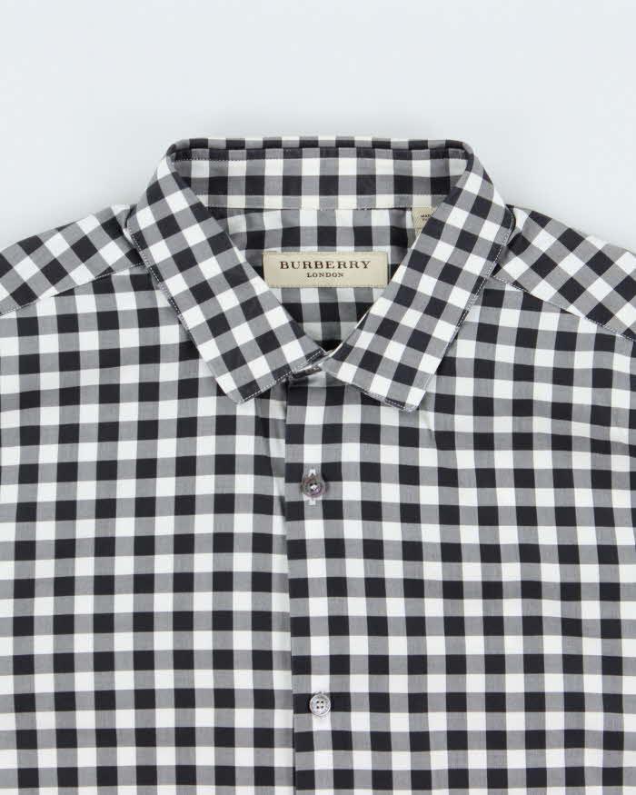 Vintage Y2K 00s Burberry Gingham Check Tailored Fit Long Sleeve Shirt - M