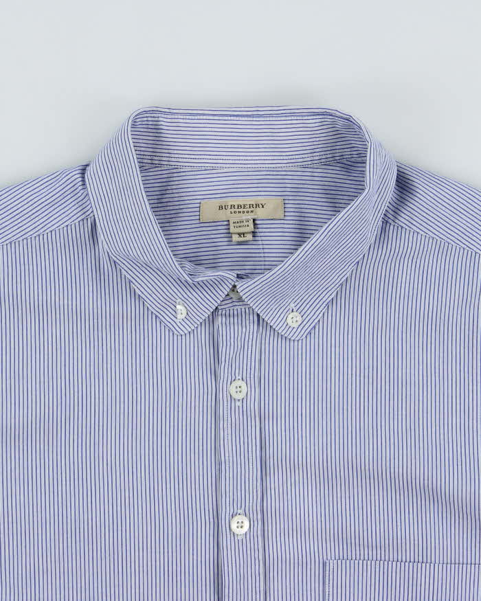 Vintage Y2K 00s Burberry Striped Long Sleeve Shirt - XL