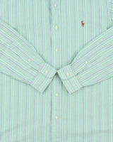 Vintage Y2K 00s Ralph Lauren Oxford Striped Long Sleeve Shirt - M