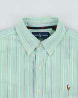 Vintage Y2K 00s Ralph Lauren Oxford Striped Long Sleeve Shirt - M