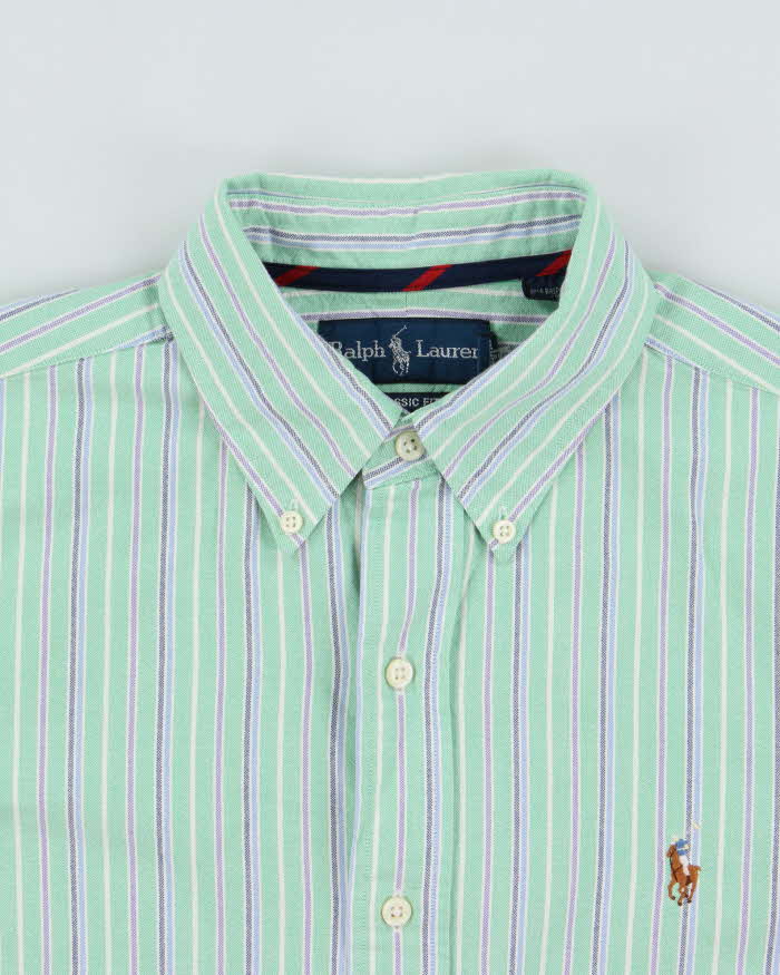 Vintage Y2K 00s Ralph Lauren Oxford Striped Long Sleeve Shirt - M