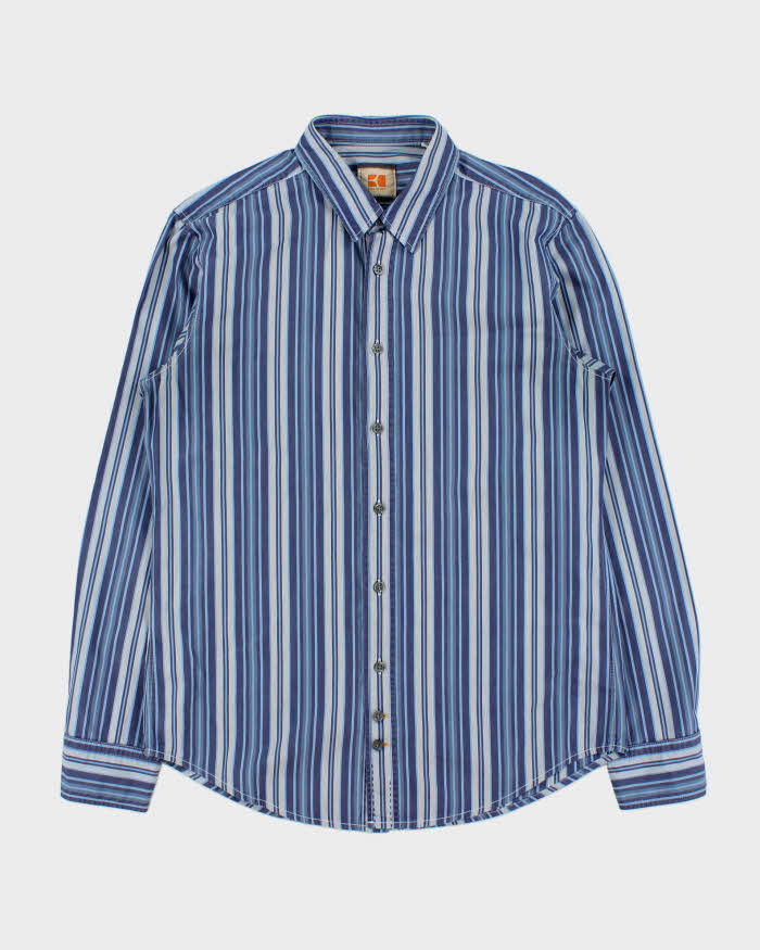 Vintage Y2K 00s Hugo Boss Orange Striped Long Sleeve Shirt - L