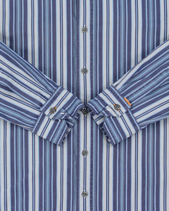 Vintage Y2K 00s Hugo Boss Orange Striped Long Sleeve Shirt - L